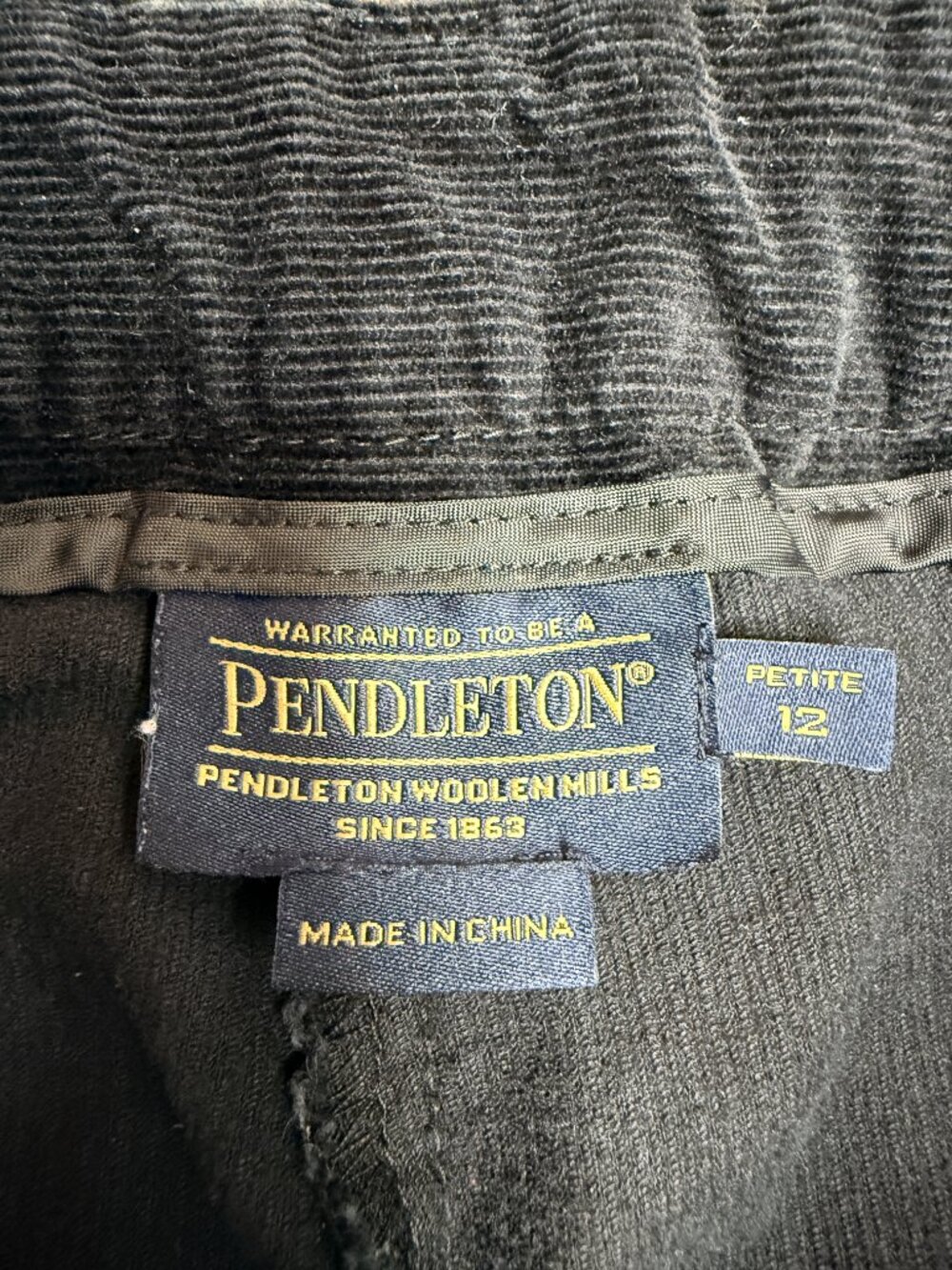 PENDLETON Women's EUC Casey Stretch Corduroy Pants‎ Black | Size 12P - Picture 5 of 7